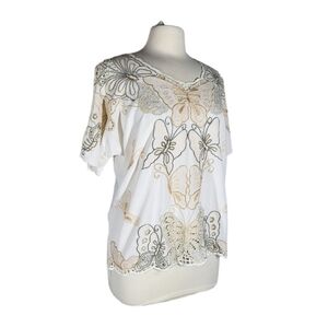 Bali Emerald Elegant Butterfly Embroidered Blouse